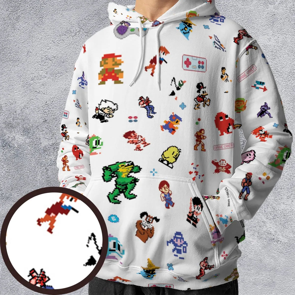 Iconic Video Game Characters All-over Print Hoodie