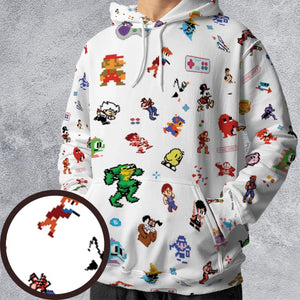 Iconic Video Game Characters All-over Print Hoodie