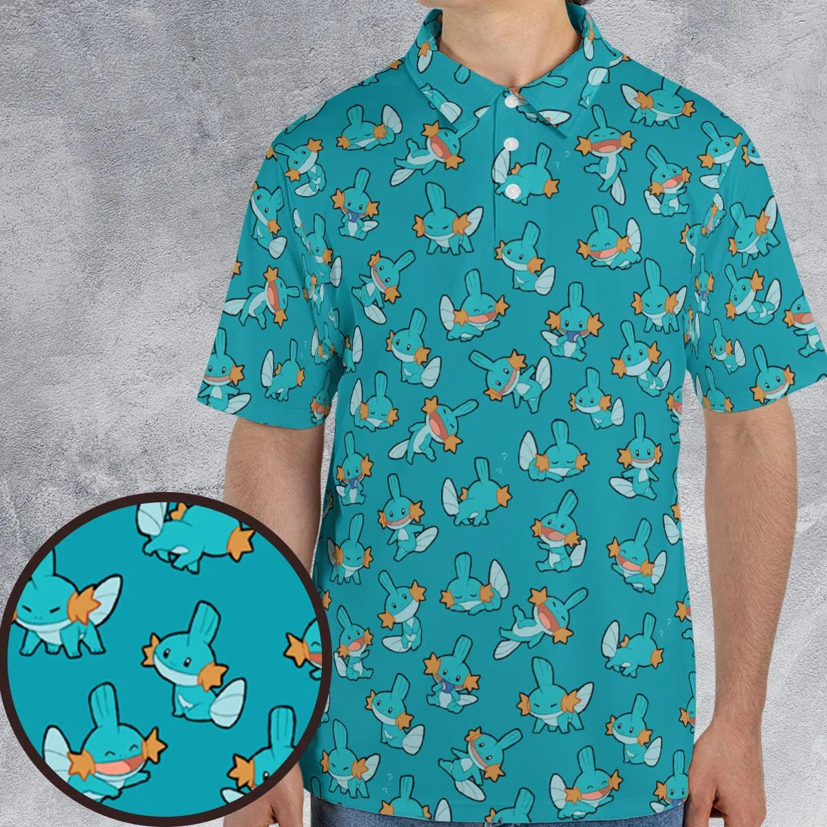 Cute Mudkips Pokemon AOP Men/Women Polo Shirt