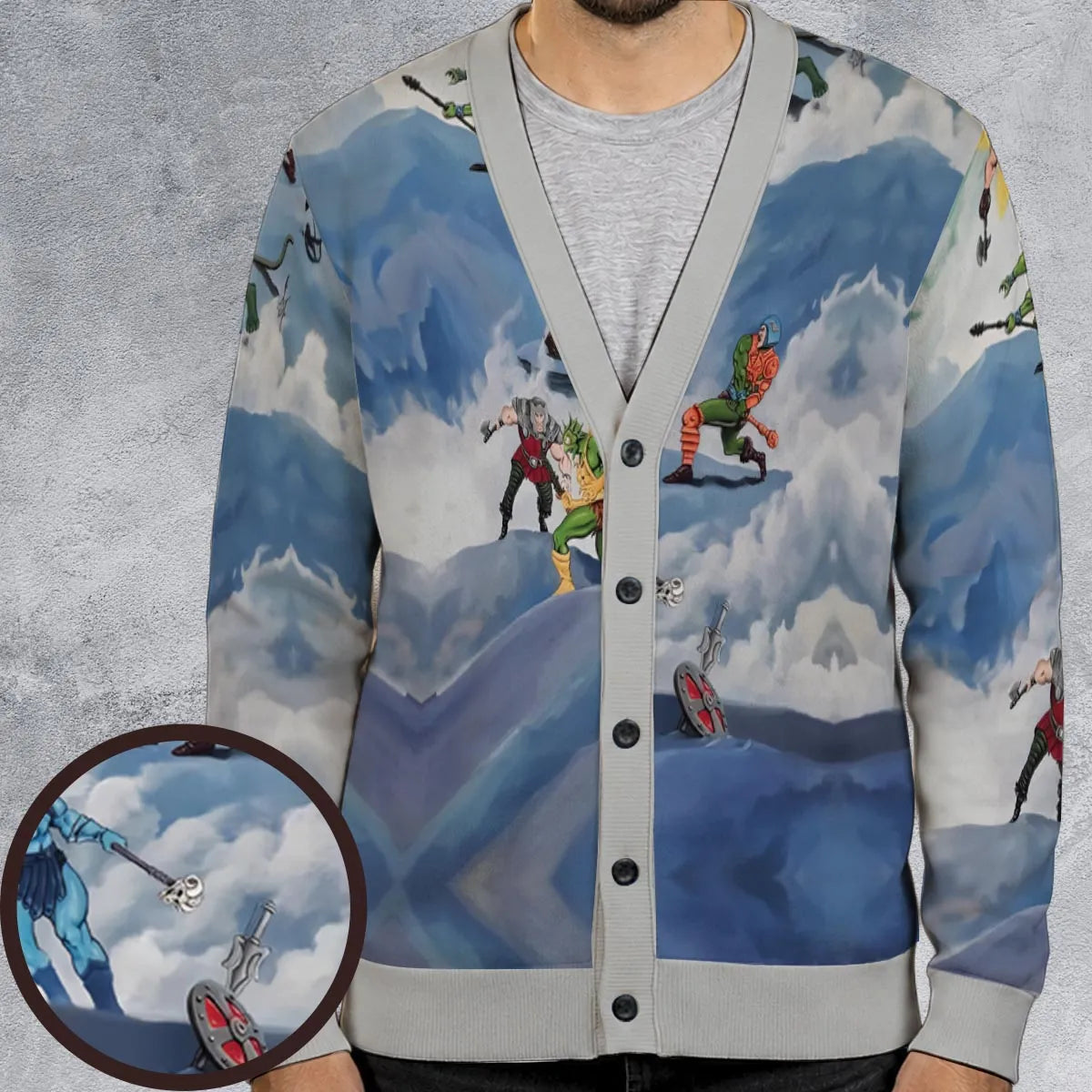 MOTU Castle Grayskull Battle Cardigan