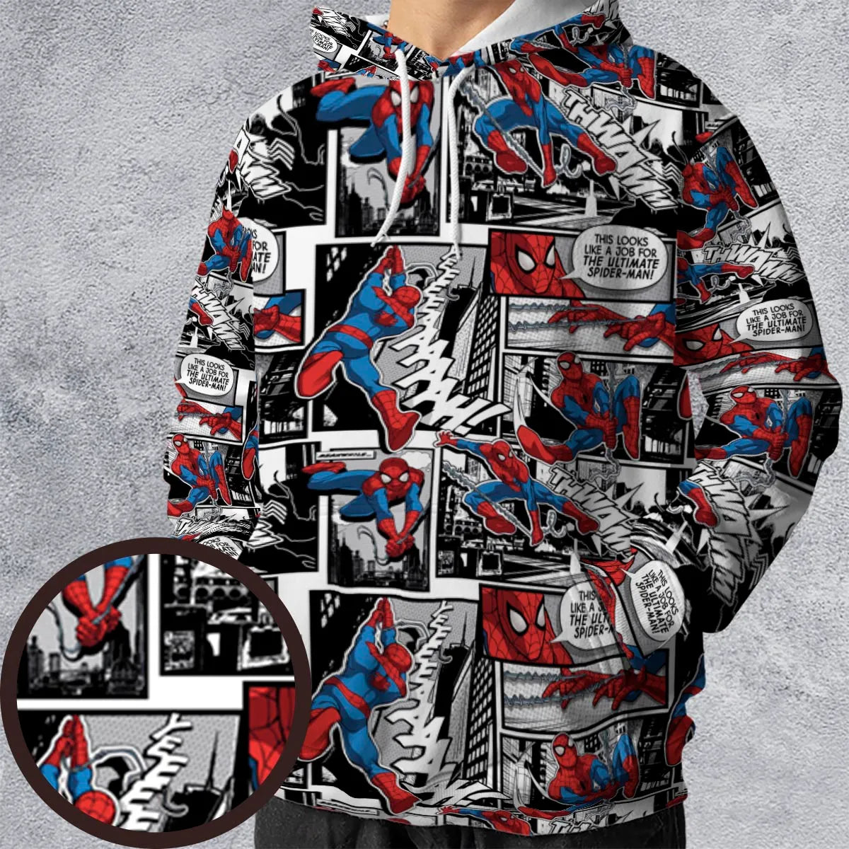 Spider Man Comic Pattern All-over Print Hoodie