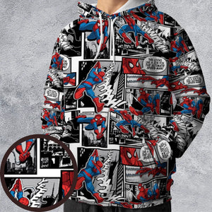 Spider Man Comic Pattern All-over Print Hoodie