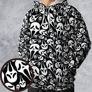 Ghostface Horror Movie Pattern Halloween All-over Print Hoodie