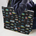 Movie Cars Pattern Large Tote Bag
