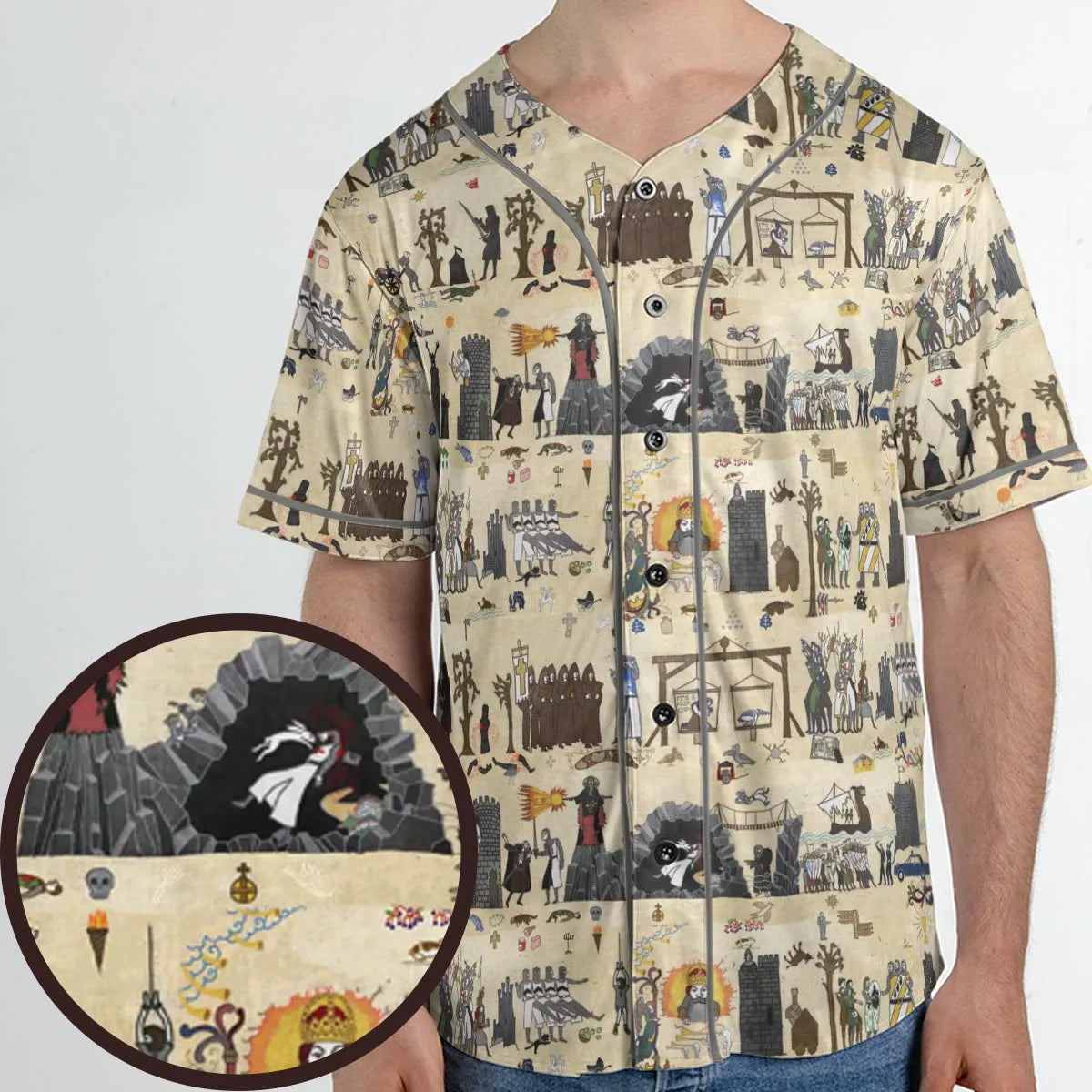 Bayeux Tapestry Monty Python Unisex Baseball Jersey