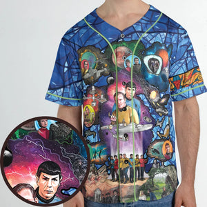 The Beginning Star Trek Pattern Unisex Baseball Jersey