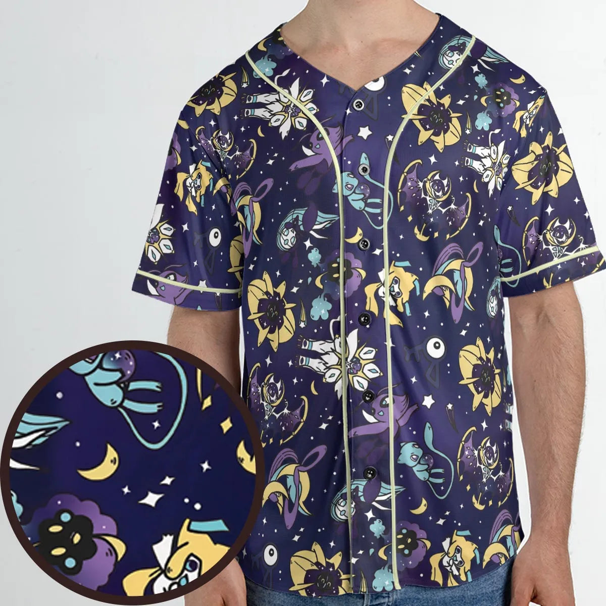 Galaxy Mew Psychic Type Pokemon Unisex Baseball Jersey