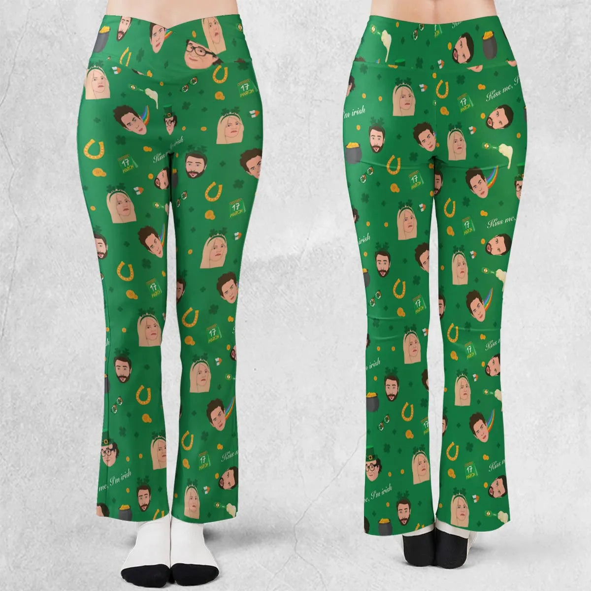 Kiss Me I'm Irish It's Always Sunny in Philadelphia Flare Leggings