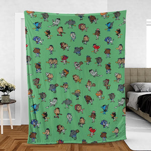 Baseball Mascot Pattern Fleece Blanket