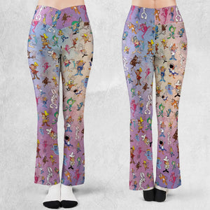 80s 90s Commercial Cereal Mascots Flare Leggings