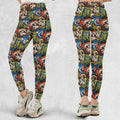 The Horror The Fright Dracula Frankenstein The Wolfman Monster Universal Pattern Legging