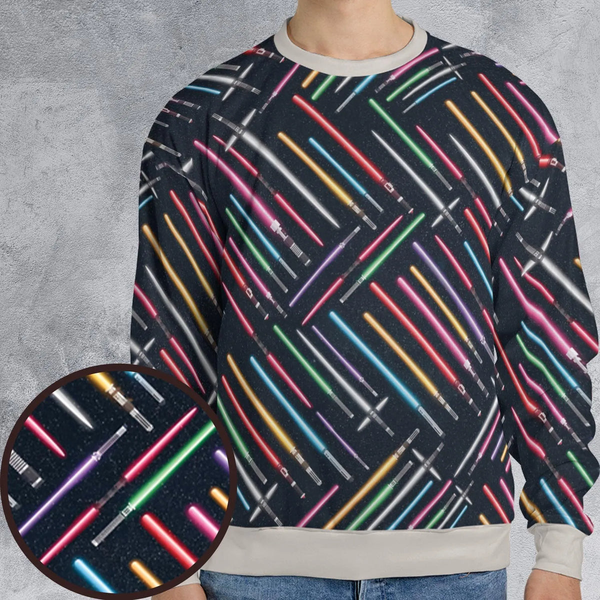 Lightsabers Star Wars Pattern All-over Print Sweatshirt
