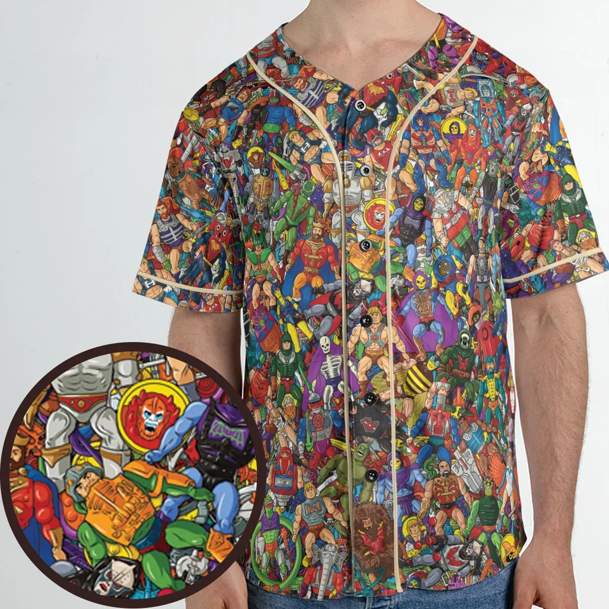 MOTU's Characters Figure Pattern He-man and The Masters of The Universe Unisex Baseball Jersey