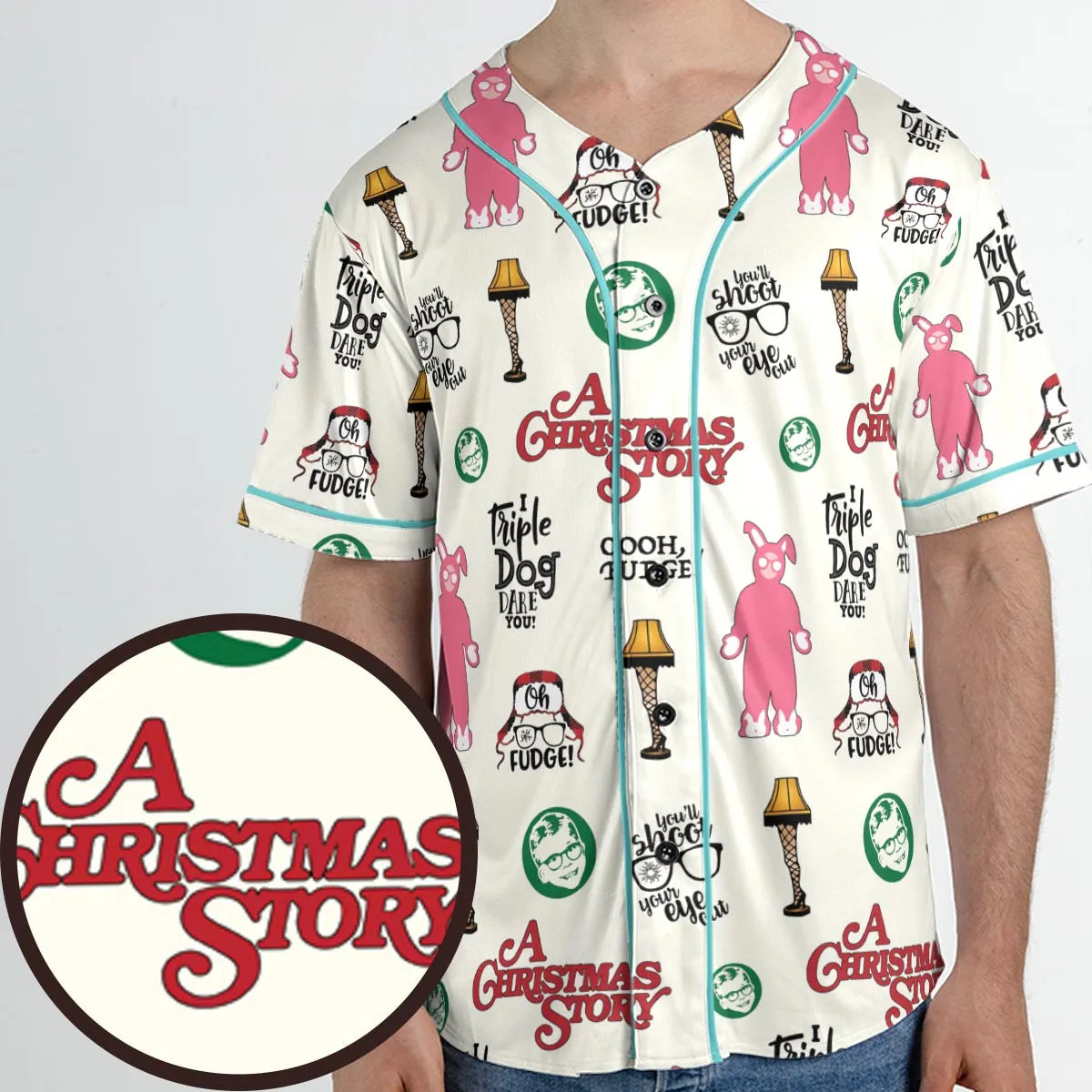 A Christmas Story Pattern Unisex Baseball Jersey