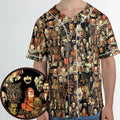 Horror Movie Characters Halloween Pattern Unisex Baseball Jersey