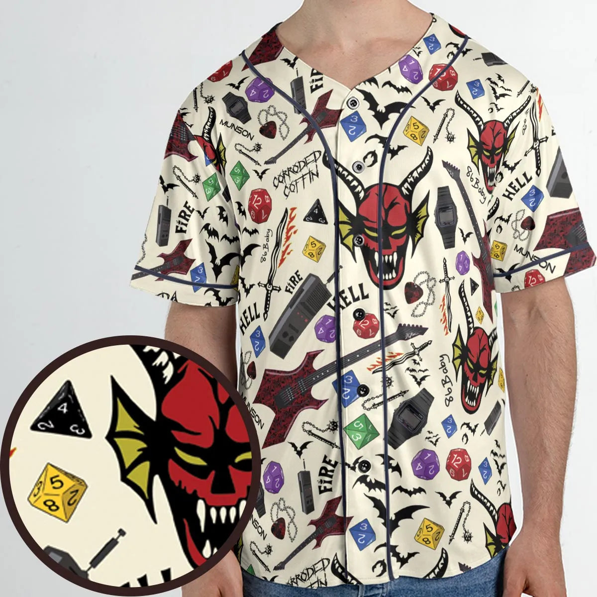 Hellfire Club Stranger Things Unisex Baseball Jersey
