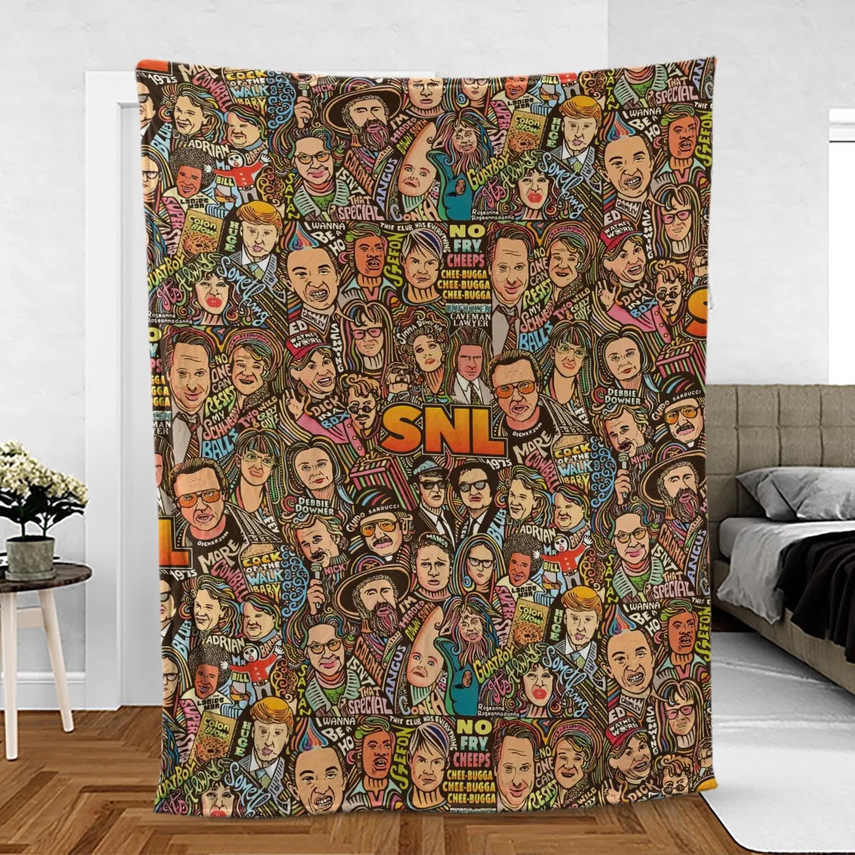Blues Brothers Waynes World Coneheads SNL Characters Fleece Blanket