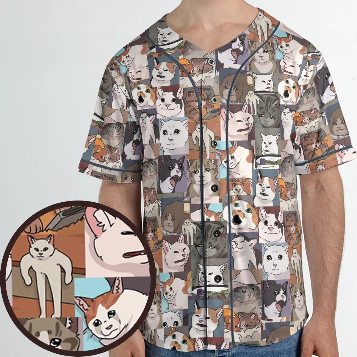 Funny Cat Internet Meme Unisex Baseball Jersey