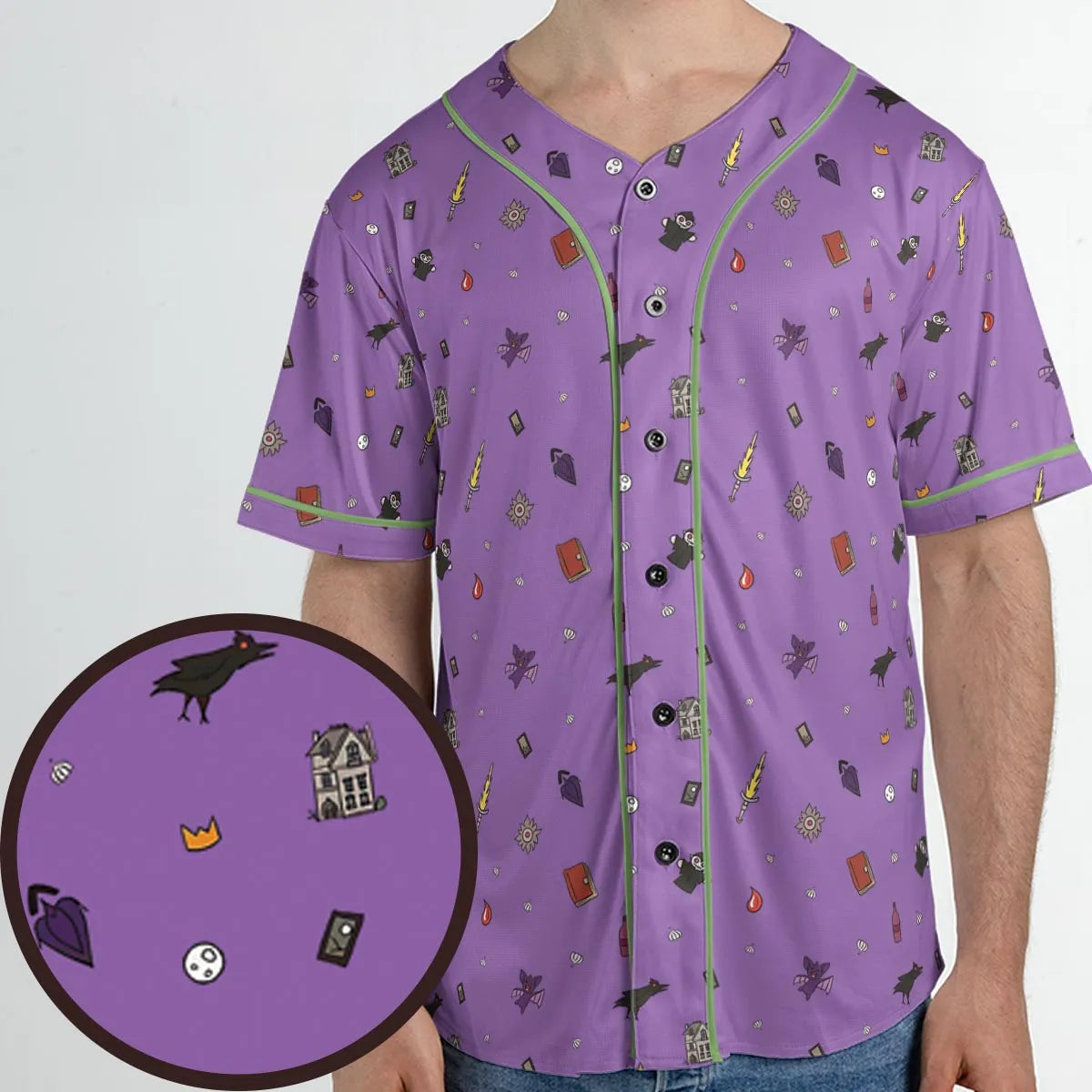 Barovia Dungeons and Dragons Pattern Unisex Baseball Jersey