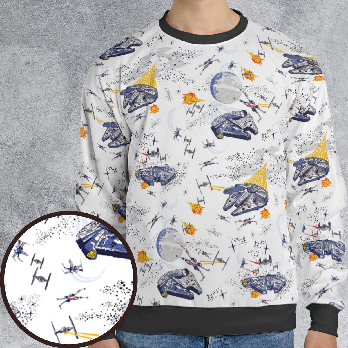Millennium Falcon Patterns Star Wars All-over Print Sweatshirt