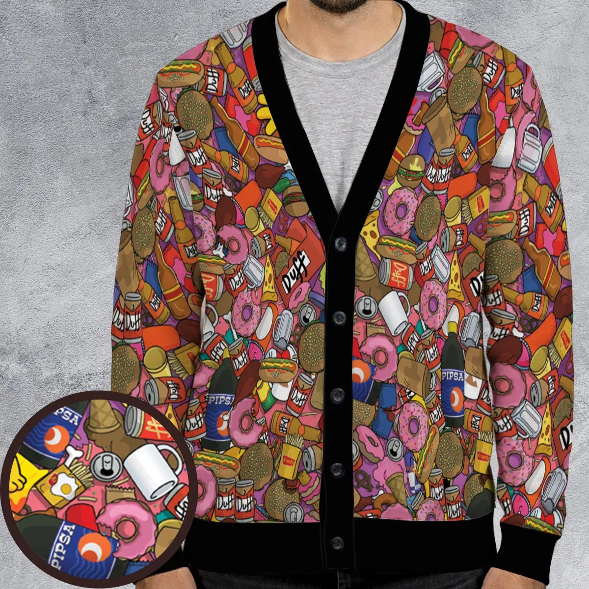 Homer Simpson Getting Drunk Duff Beer The Simpsons Cardigan