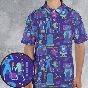 Happy Haunts Journal Haunted Mansion AOP Men/Women Polo Shirt