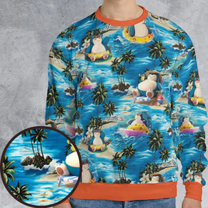 Snorlax Surfing Summer Vibes All-over Print Sweatshirt