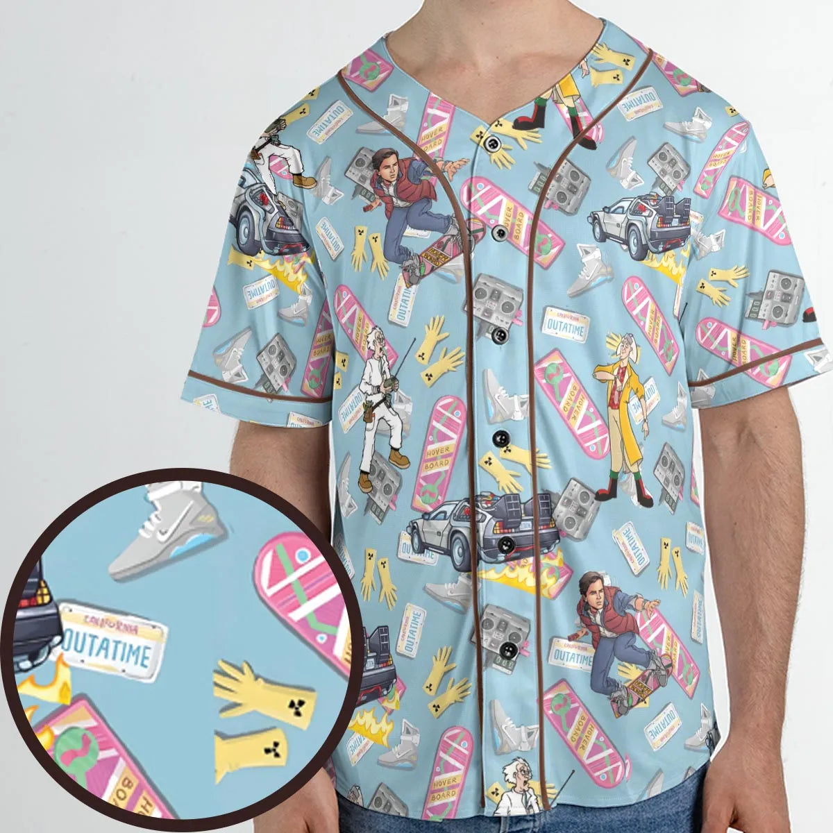 Marty McFly Dr. Emmett Brown Back To The Future Unisex Baseball Jersey