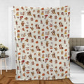 Famous Cartoon Characters in Brown Fleece Blanket