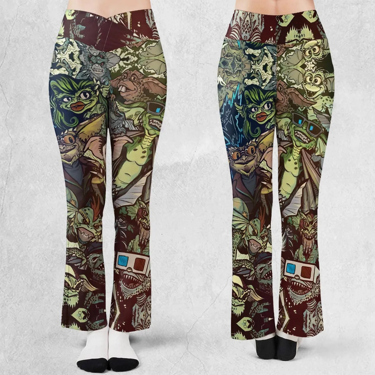 Tropical Gremlins Flare Leggings