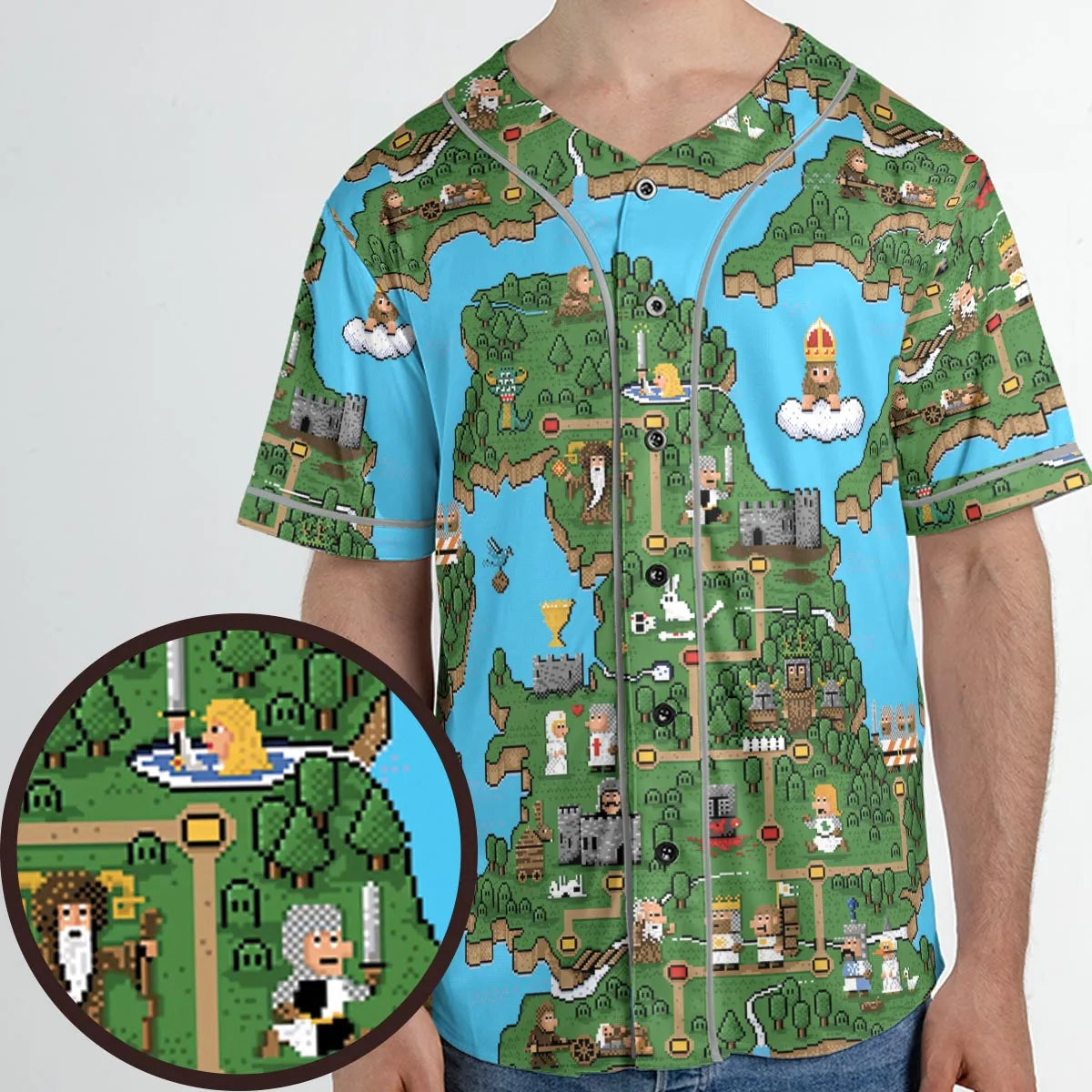 Pixel Art Python Monty Python Unisex Baseball Jersey