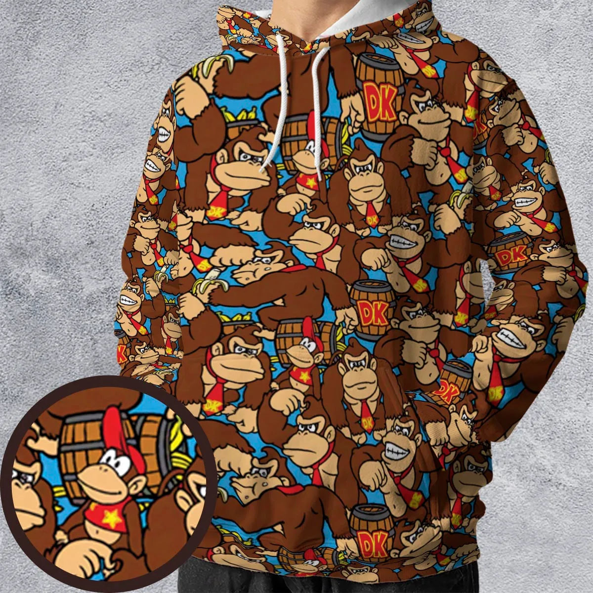 Donkey Kong Pattern All-over Print Hoodie
