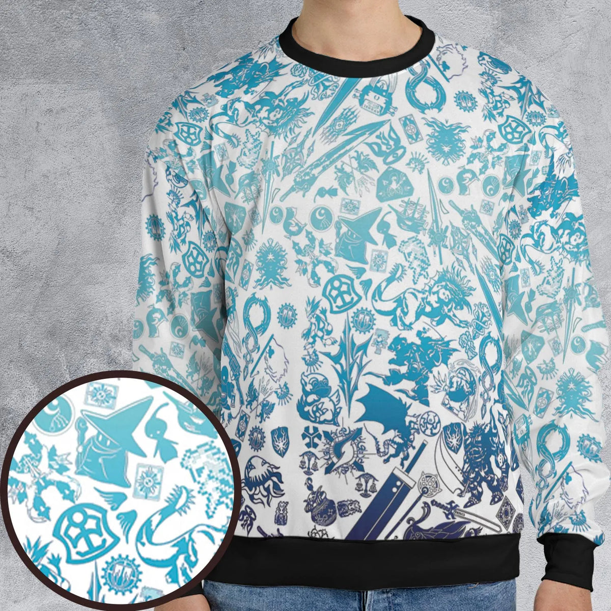 Blue Moggle Final Fantasy All-over Print Sweatshirt