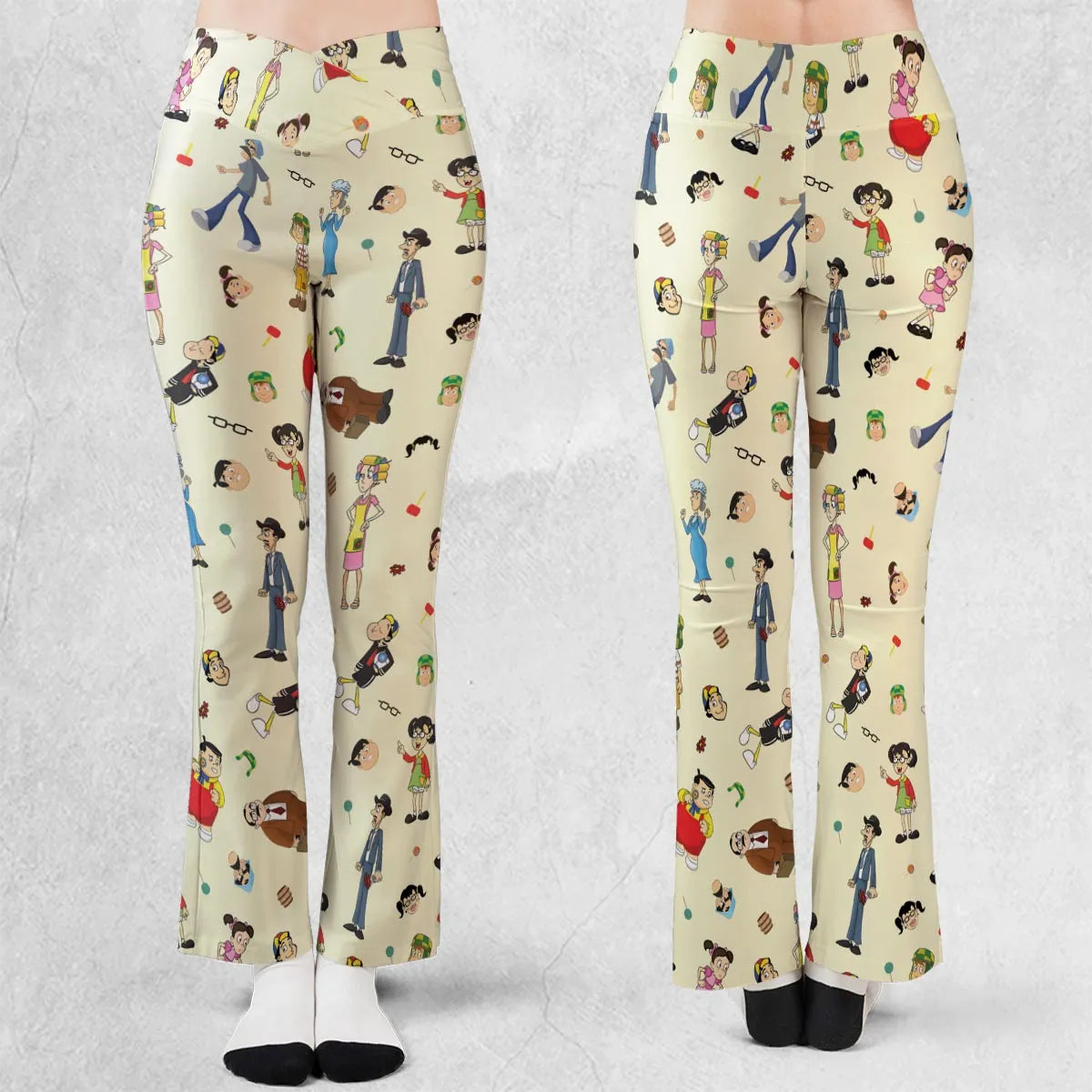 El Chavo Cartoon Characters Flare Leggings