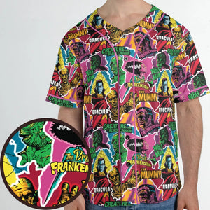 Monsters Pop Collage Universal Monsters Unisex Baseball Jersey