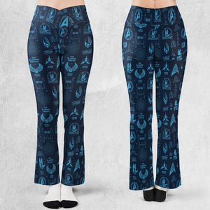 Trekkie Star Trek Pattern Flare Leggings