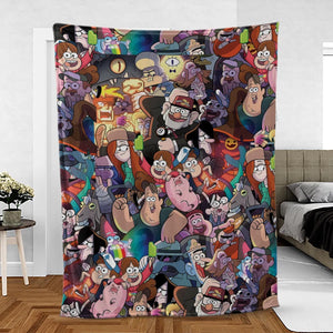 Gravity Falls Characters Pattern Fleece Blanket
