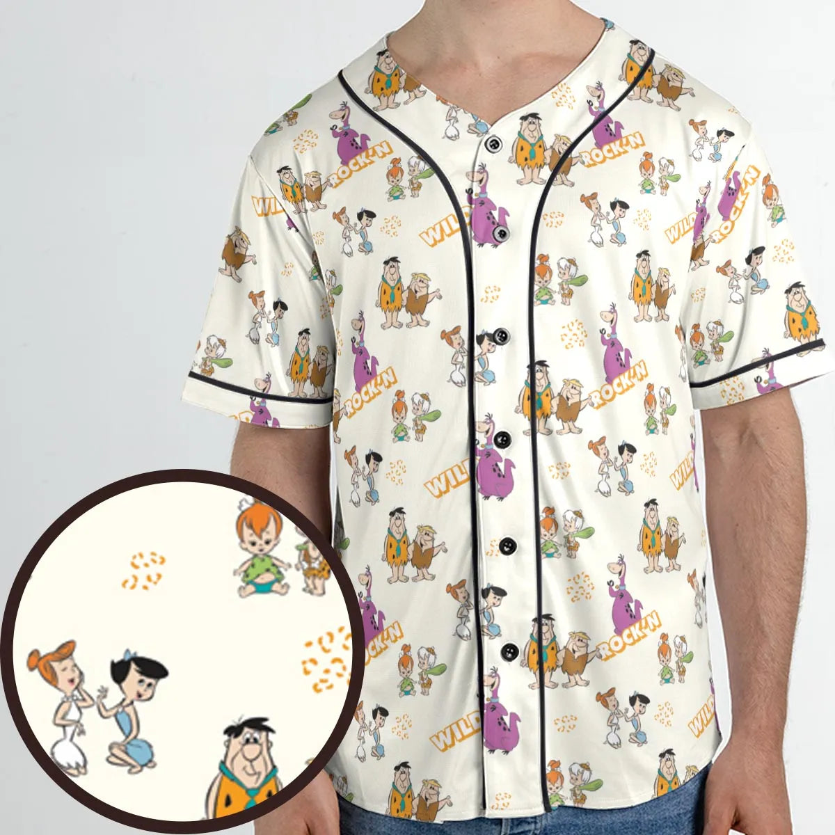 Rock'n The Flintstones Unisex Baseball Jersey