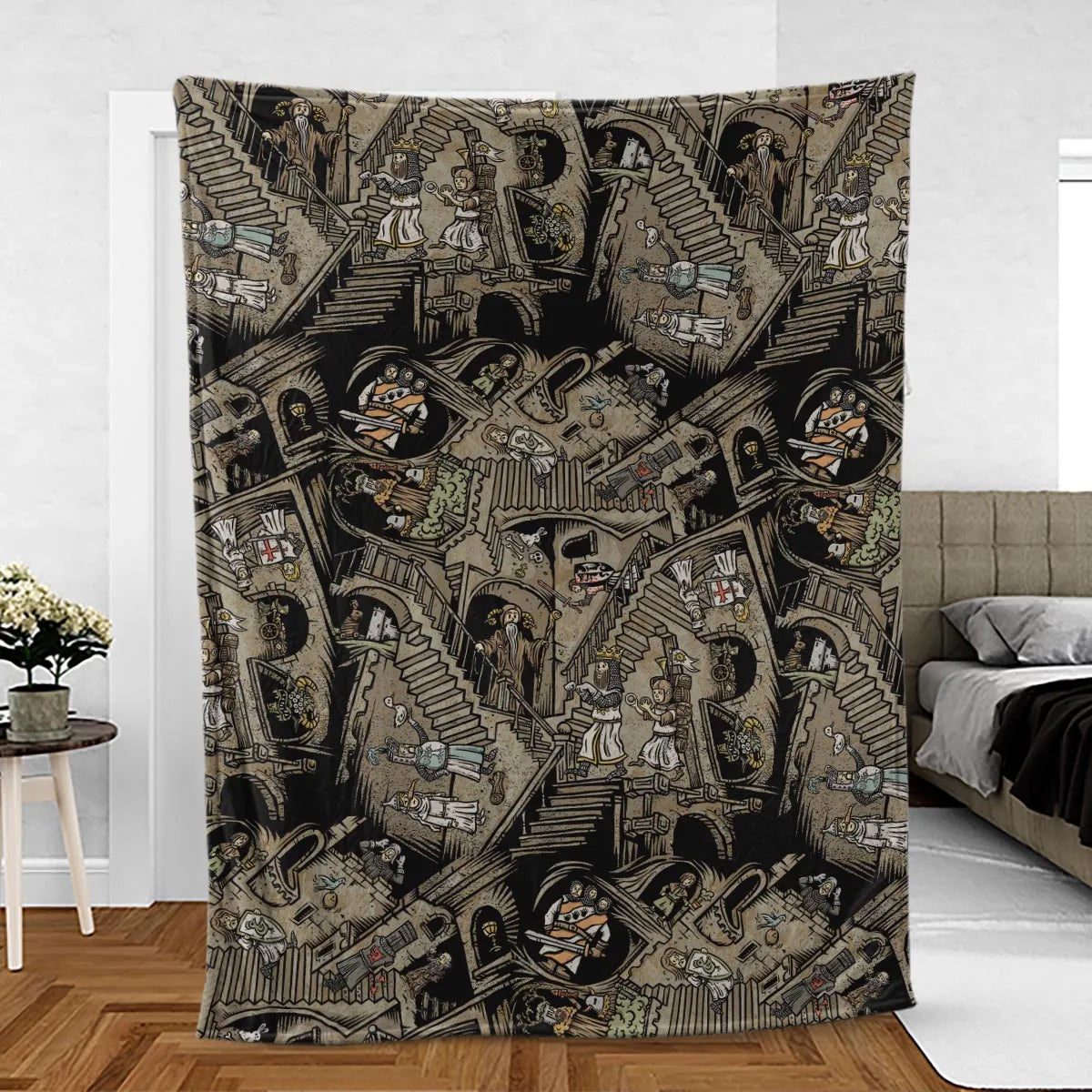 Monty Escher’s Relativity Fleece Blanket