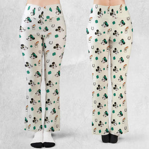 Mickey and Minnie St. Patrick's  Day Pattern Flare Leggings