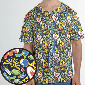 Zelda Theme Items Unisex Baseball Jersey