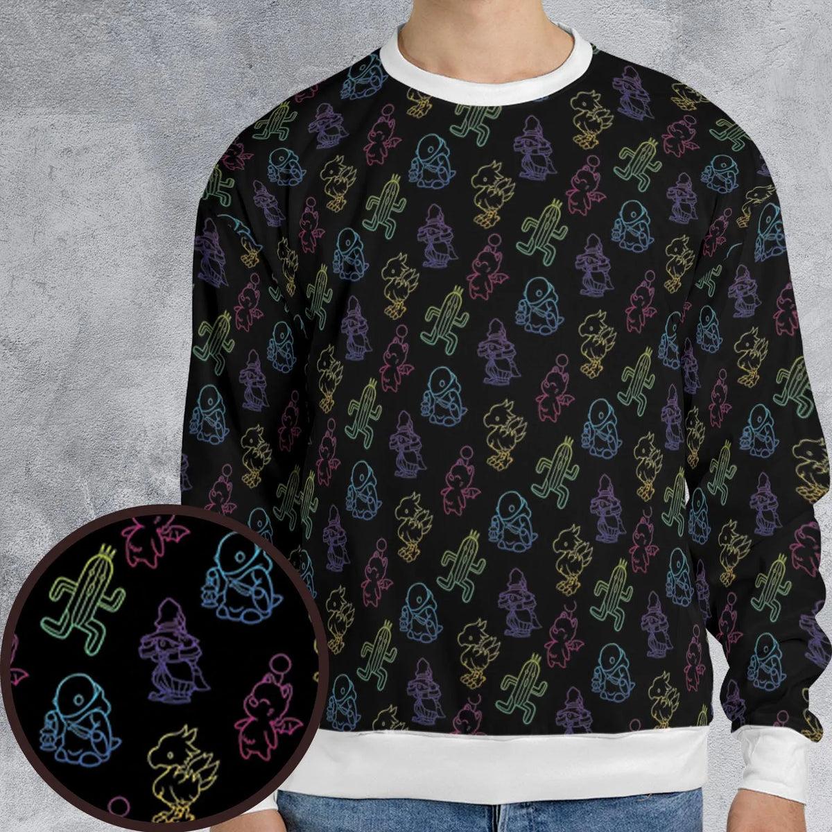 From Chocobos To Cactuars Final Fantasy All-over Print Sweatshirt
