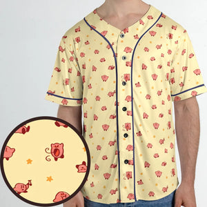 Nintendo Kirby Pattern Unisex Baseball Jersey