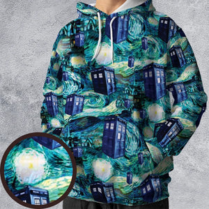 Tardis Starry Night Doctor Who All-over Print Hoodie