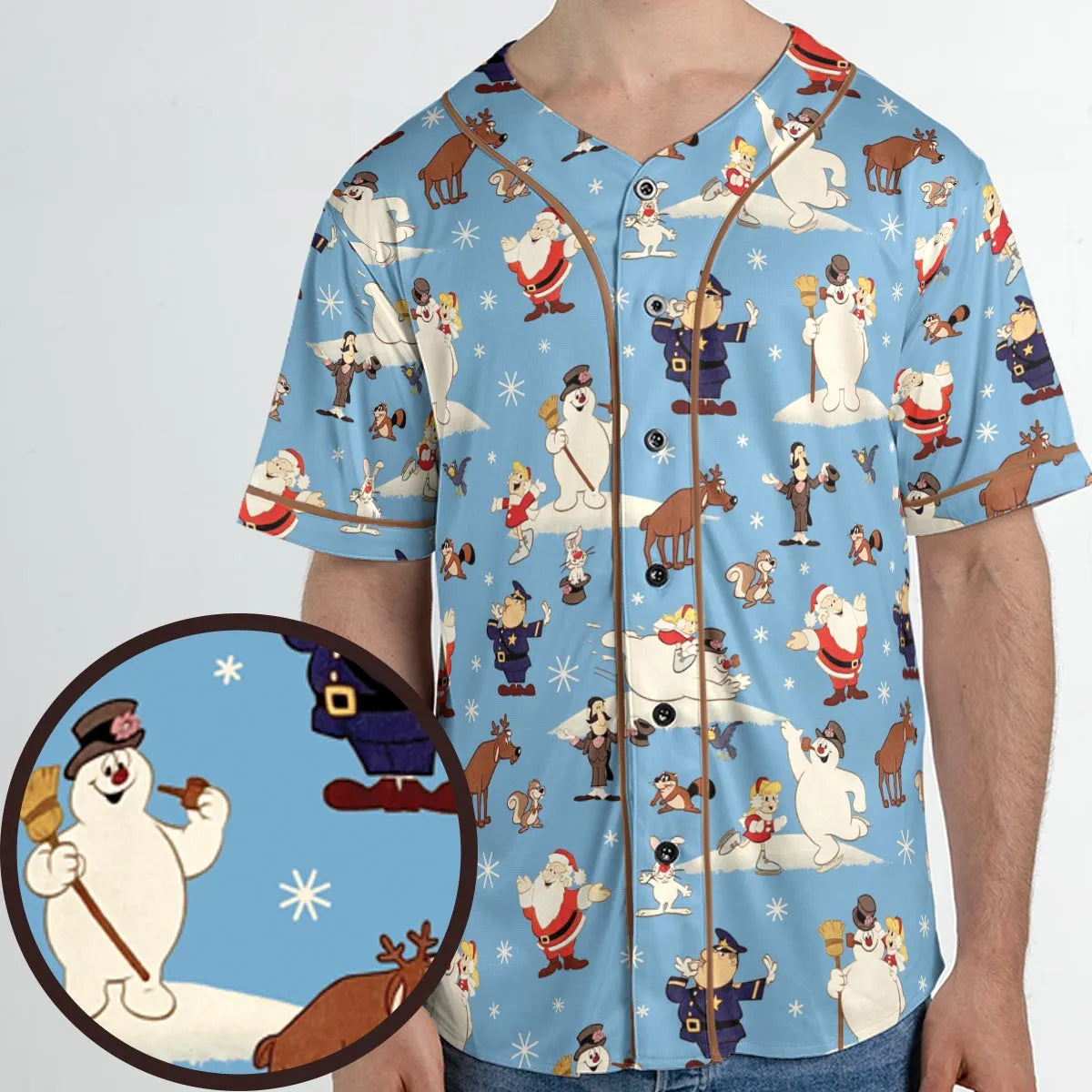 Frosty the Snowman Christmas Characters Unisex Baseball Jersey