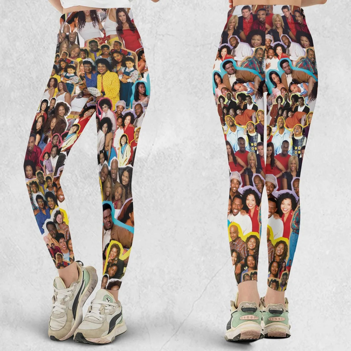 Old Black Sitcom Shows Collage Legging