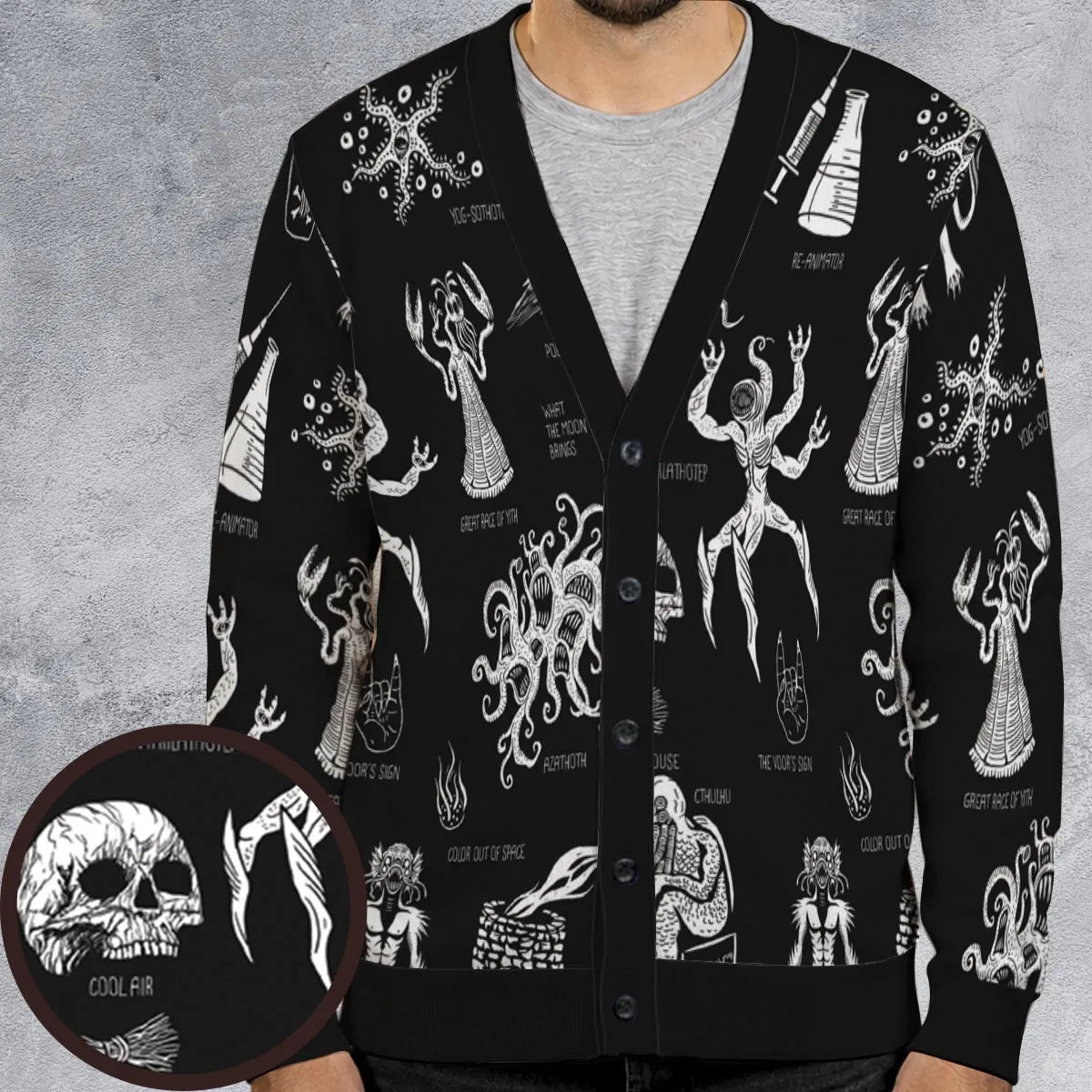 H.P. Lovecraft Monsters Cardigan