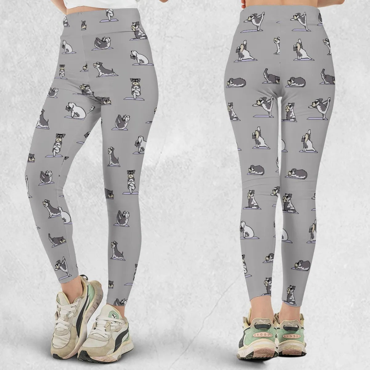 Miniature Schnauzer Yoga Pattern Legging