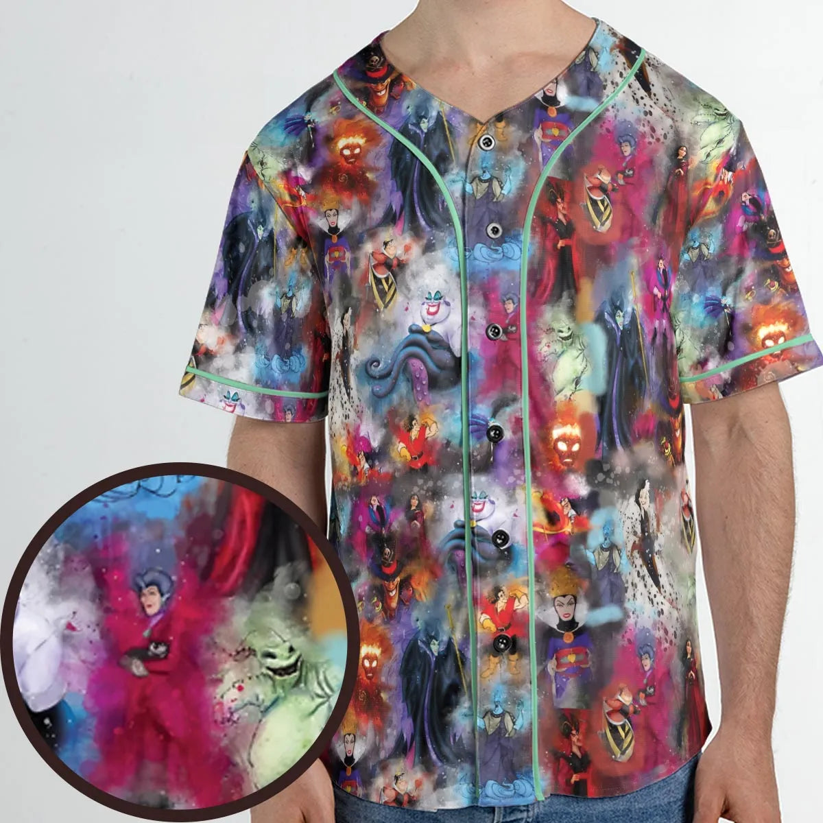 Watercolor Villains Unisex Baseball Jersey