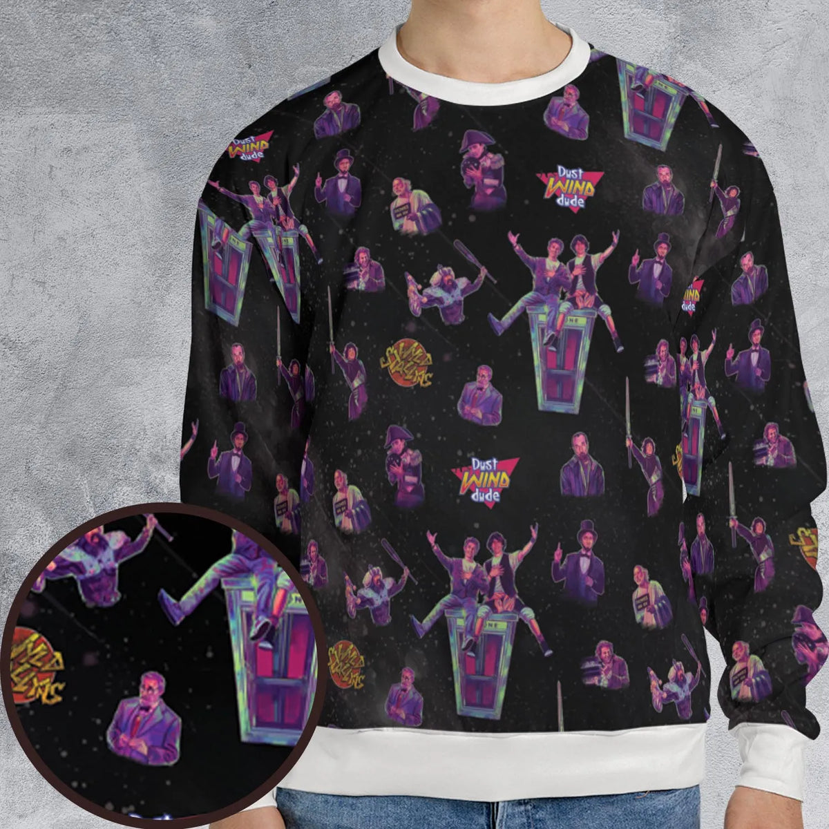 Wyld Stallyns Bill and Ted's Excellent Adventure Character All-over Print Sweatshirt